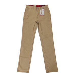 Levi's 502 Regular Taper Chino Pants Boys 14 Tan Stretch Comfort School Casual